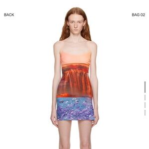 Miaou Orange Anya Oasis Print Mini Dress